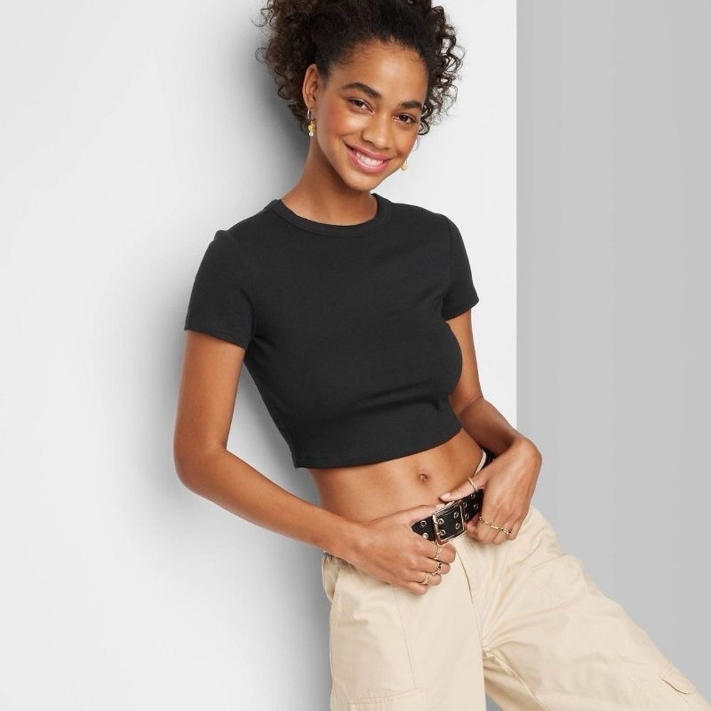 Wild Fable Black Crop Top